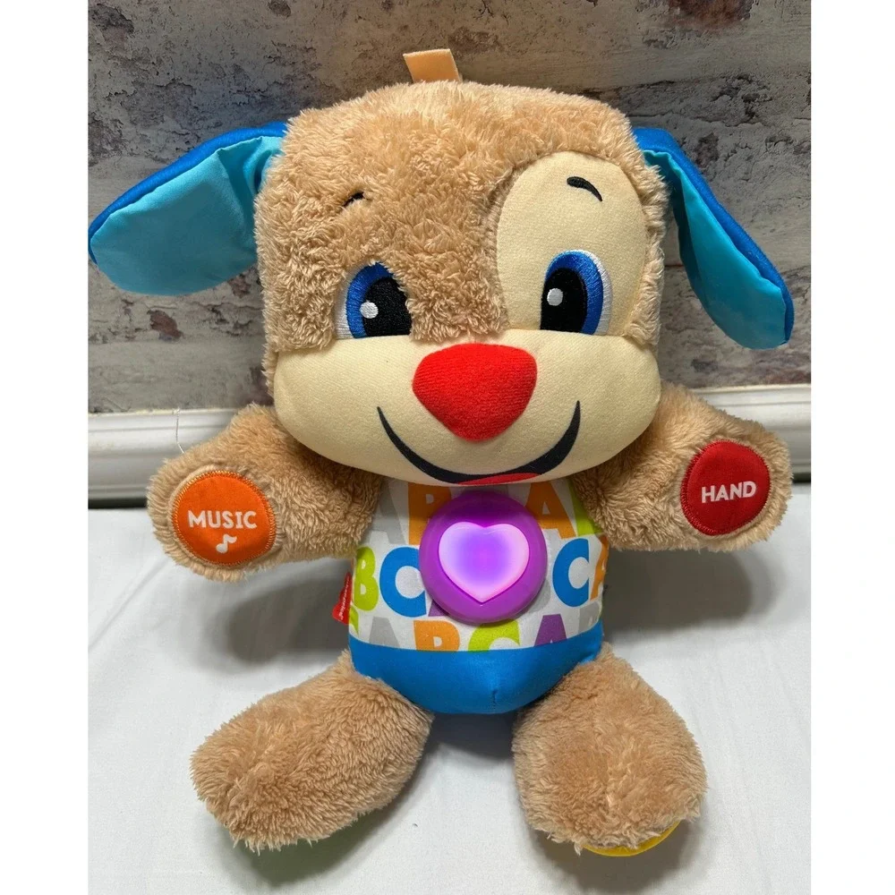 Fisher-Price Laugh & Learn Smart Stages Puppy Musical Plush Toy Brown Blue FPP50